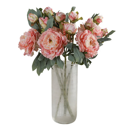 Realistic Triple-Headed French Edge Peony Artificial Flowers - Stunning Home Decoration for Living Room, Perfect for Floral Arrangements and Elegant Display