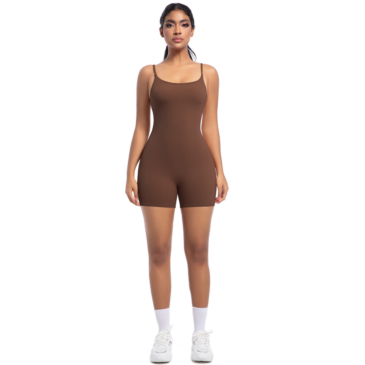 Yoga Bodysuit with Adjustable Straps for Dance Running and Fitness Workouts