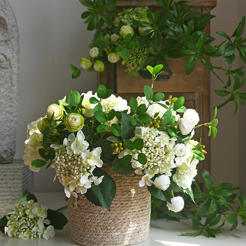 Realistic Hydrangea Bouquet for Spring Home Decor - Lifelike Faux Flowers Perfect for Living Room Arrangements and Elegant Floral Displays