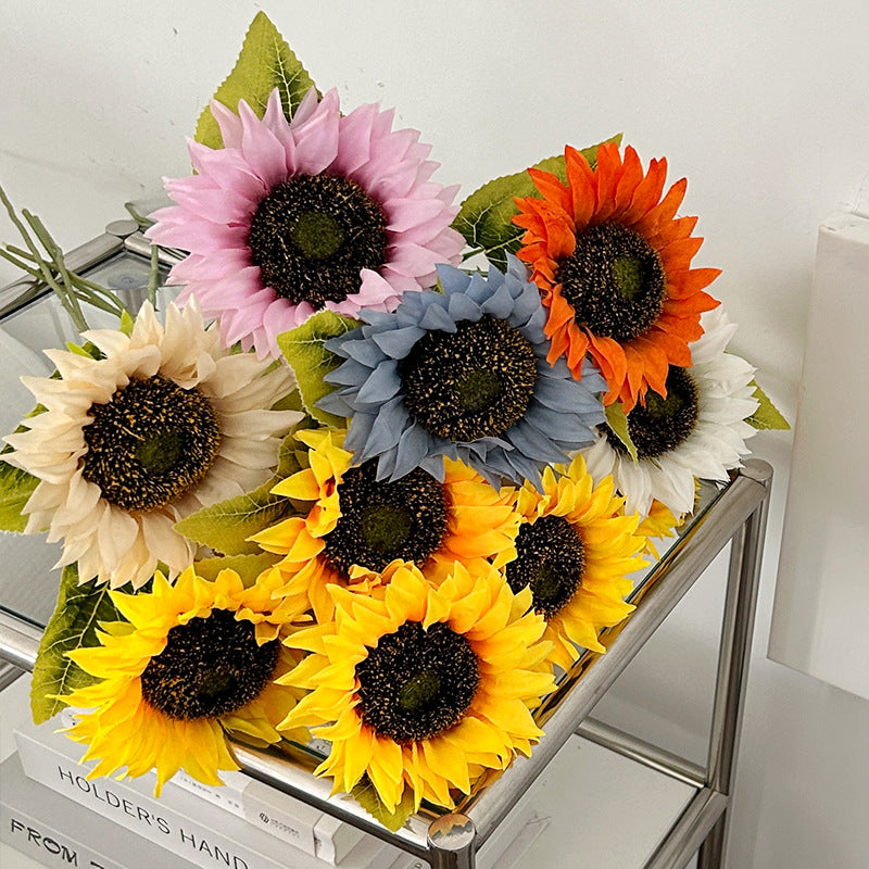 Realistic Sunflower Faux Flowers for Home Décor – Perfect for Living Room, Picnic Props, Photo Backdrops, and Dining Table Centerpieces