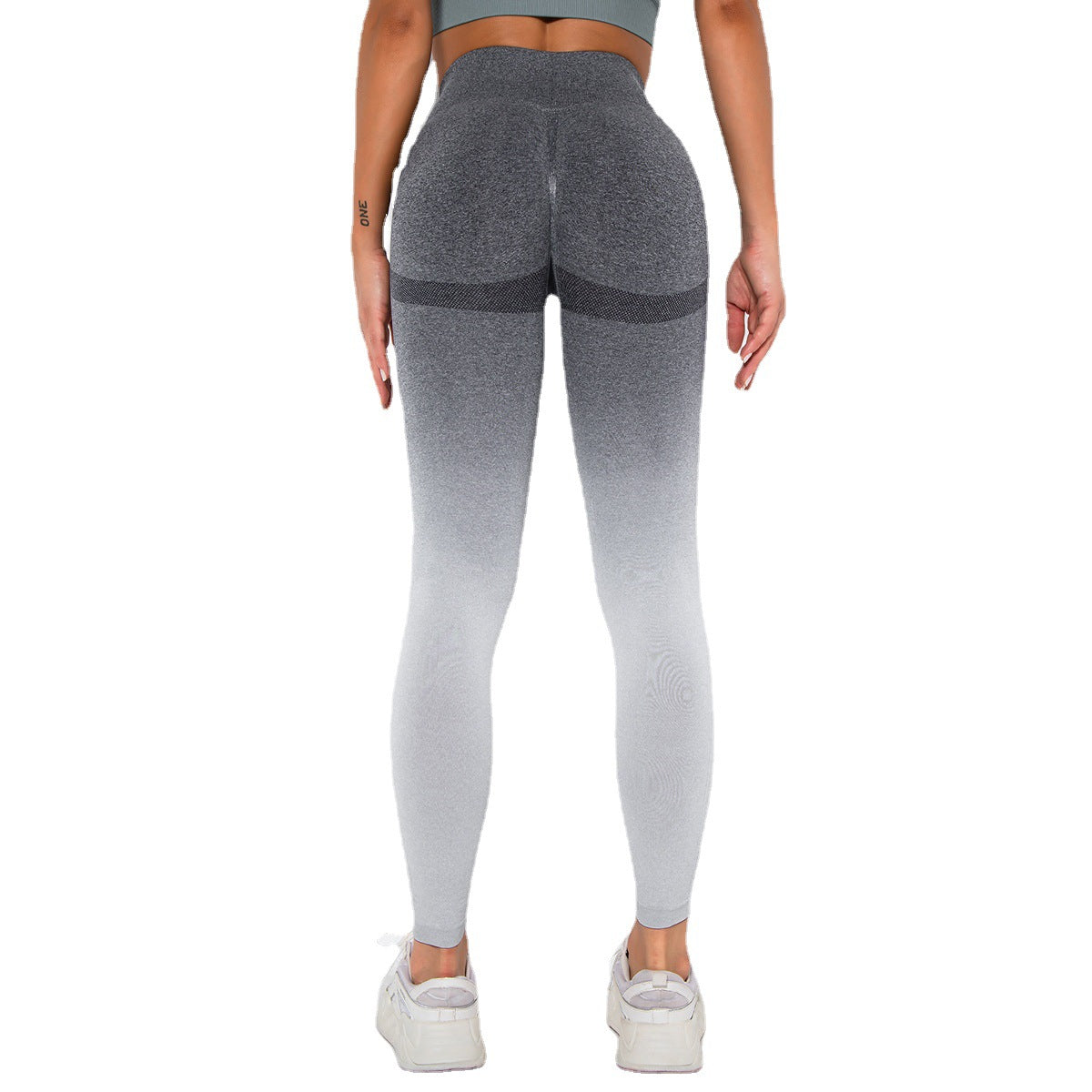 Seamless Gradient Smile Face Yoga Pants for Women High Waisted Butt Lifting Fitness Leggings for Running and Workout