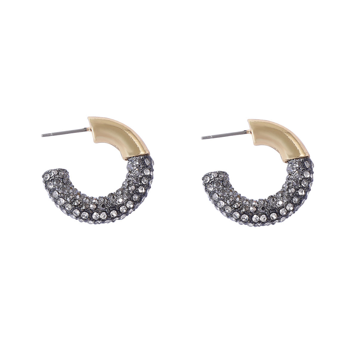 Exquisite High-Quality Shiny Faceted Half-Round Crystal Stud Earrings – Versatile Winter Best-Sellers for Effortless Elegance