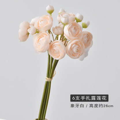 Stunning Miniature Handheld Bouquet of Artificial Flowers - Perfect for Wedding, Bridesmaid Photography Props, Home Décor, and Lotus Flower Arrangements