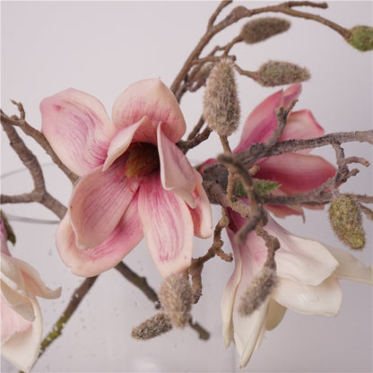 Soft Touch Faux Magnolia Flowers - Realistic Home and Dining Room Decor, Perfect for Weddings and Photography Props