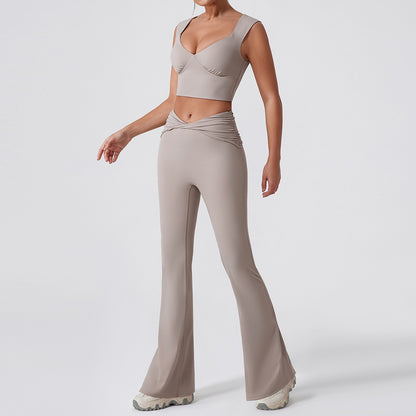 Quick Dry High Waist Yoga Set with Knot Detail Versatile Flattering and for Active Lifestyles