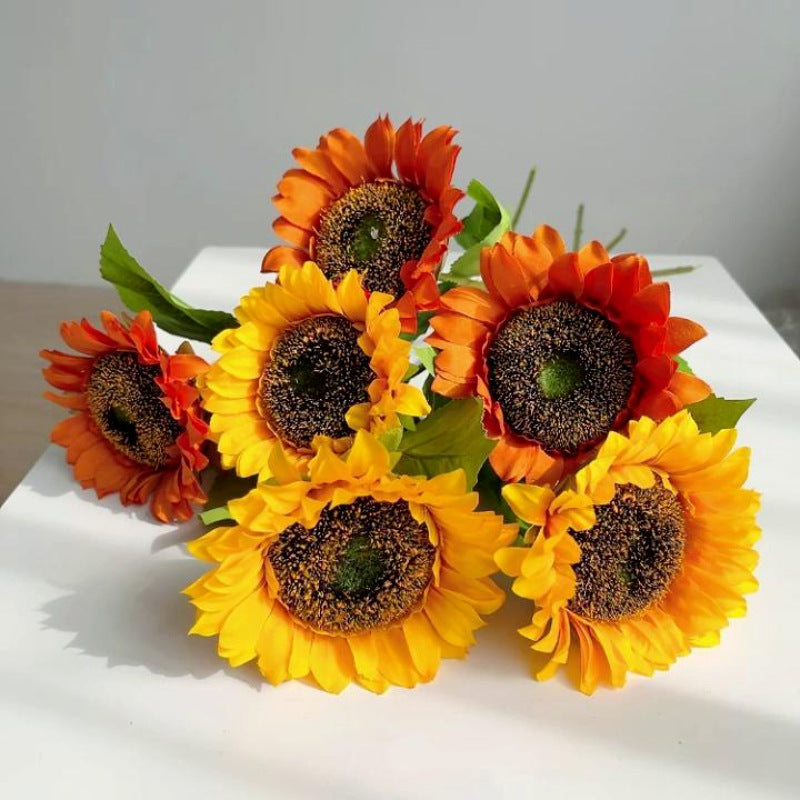 Vibrant Faux Sunflower Arrangement - Lifelike Silk Flowers for Home Décor | Perfect for Living Room, Bedroom & Indoor Decoration