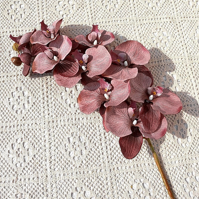 Realistic Artificial Orchid Stem with 10 Heads - Perfect for Home Decor, Weddings, and Photography - Stunning Faux Phalaenopsis Arrangement for Any Occasion