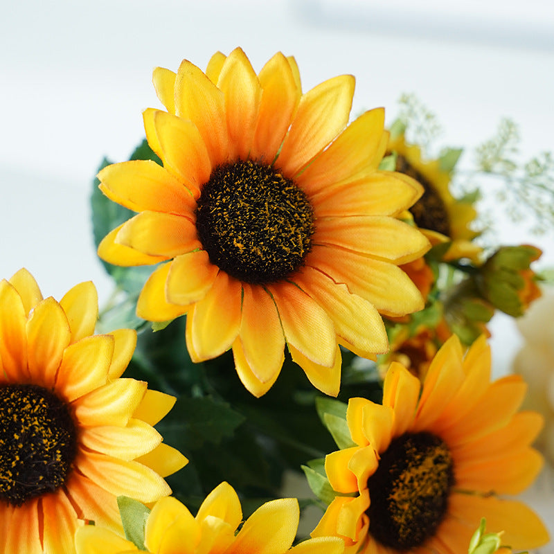 Charming Rustic Artificial Sunflower Bouquet for Home Décor – Perfect for Photography Props and Brightening Up Any Space