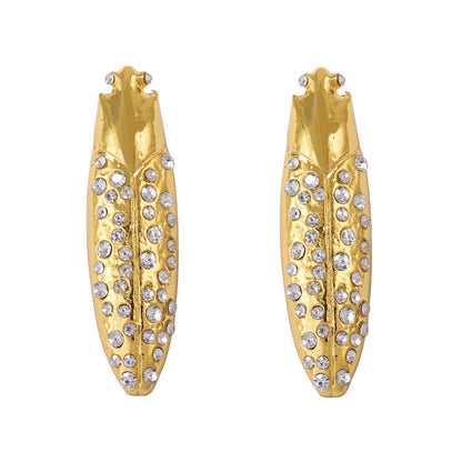 Chic Minimalist Alloy Insect-Themed Ear Studs for Women | Sparkling Micro-Set Zirconia | Unique Design for Effortless Elegance