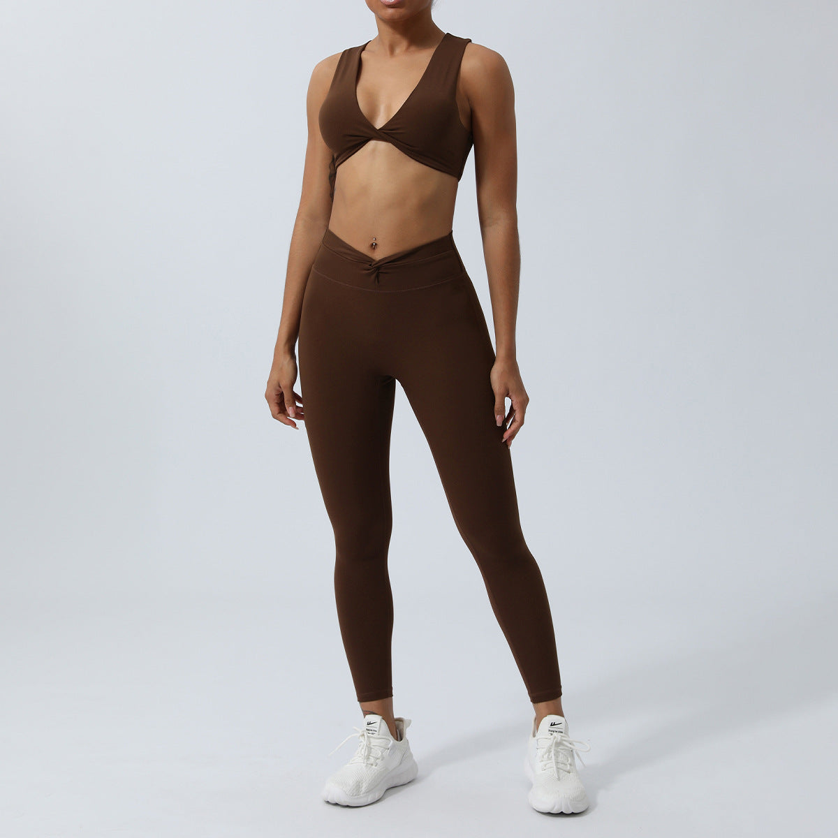 Yoga Knot Bra and Peach Butt High Waisted Leggings Set Seamless Workout Outfit for Comfort and Performance