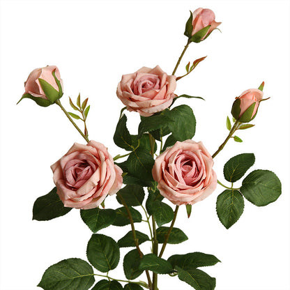 Elegant 6-Head Faux Diamond Rose Arrangement - Perfect for Hotel and Living Room Décor | Stylish Scandinavian Modern Artificial Flower Centerpiece