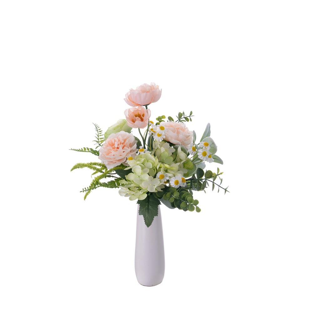 Spring Water Green Wave Floating Boat Handcrafted Faux Floral Arrangement – Elegant Home Décor Rose Bouquet, Perfect Wall Decoration for Any Space, Model CF01477