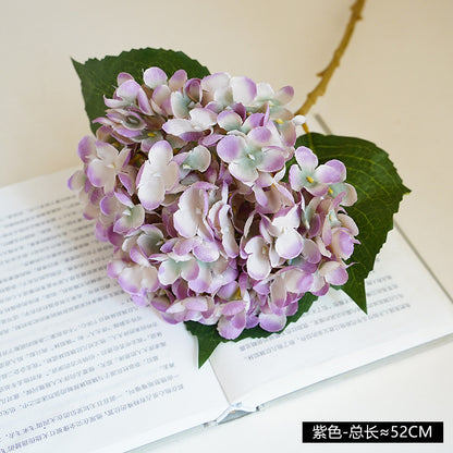 Realistic Hydrangea Floral Arrangement - Elegant European-Inspired 11-Branch Faux Flower Bouquet for Wedding Decorations