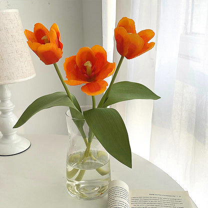 Luxurious Touch Sensation Moisturizing Tulip Faux Flowers - Elegant Home Living Room Décor, Perfect for Photography Props and Lasting Decoration