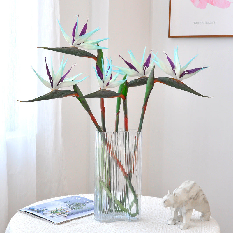 Realistic Bird of Paradise Faux Flower - Large Single Stalk for Hotel Home Decor, Elegant Floral Arrangements, Wedding Celebrations, and Stunning Photography Props