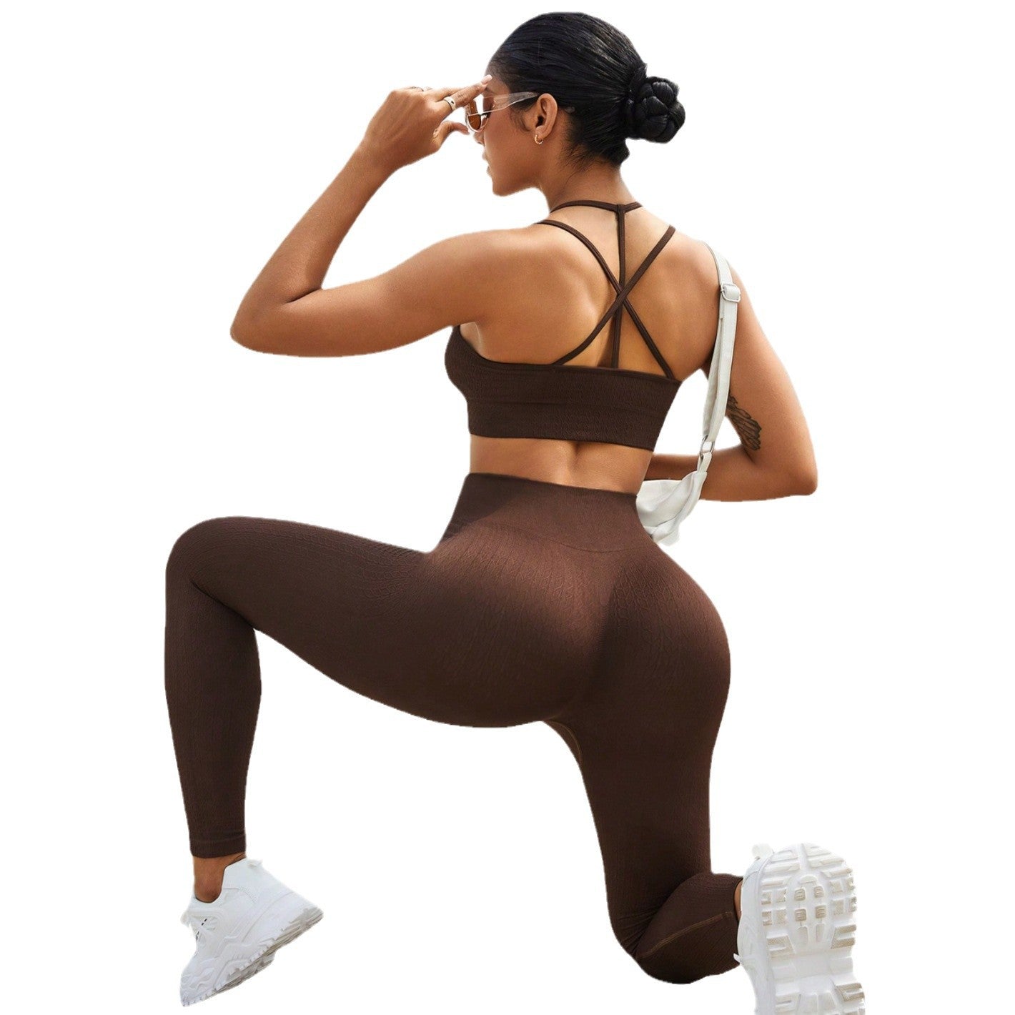 Women's Compression Yoga Set Shockproof Yoga Tank Top with Butt Lifting Design for Comfort and Performance in Your Fitness Routine