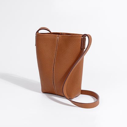 Minimalist Genuine Leather Crossbody Phone Bag for Women Compact Versatile and Mini Purse for Everyday Use