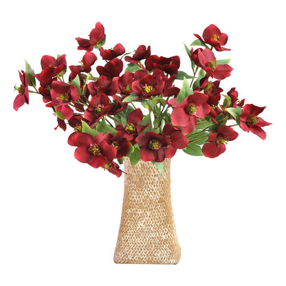 Elegant 5-Head Artificial Christmas Rose and Poinsettia Floral Arrangement - Stunning Home Decor for Living Rooms with Durable Iron Sticks - Perfect Holiday Centerpiece