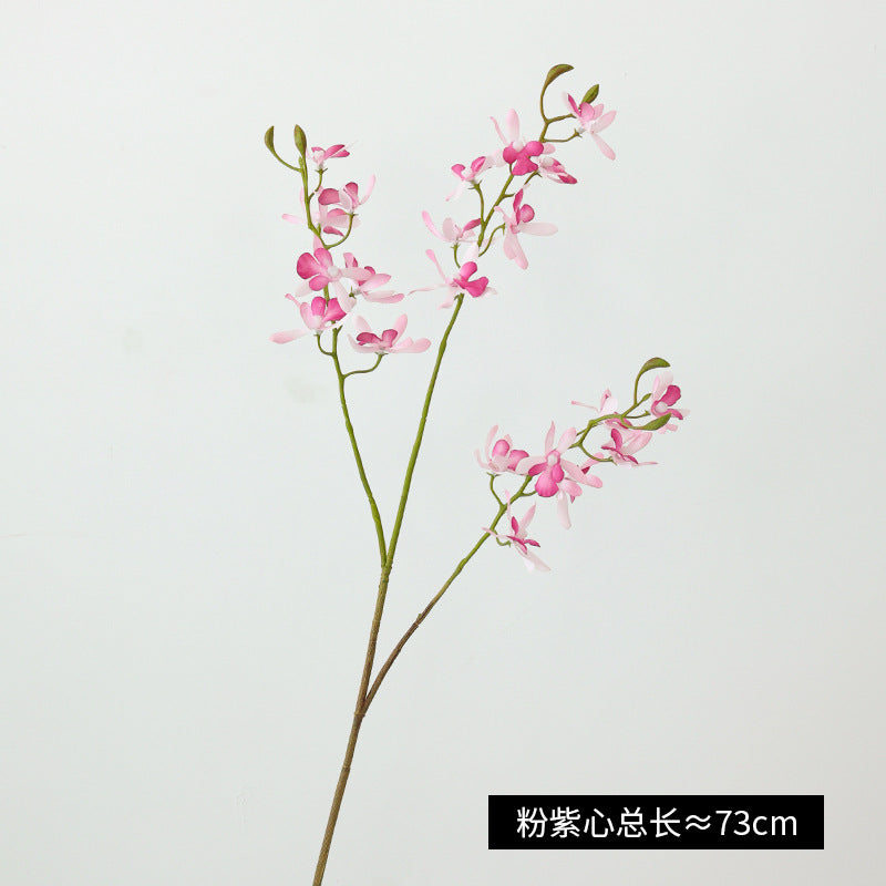 Mini 3-Pronged Butterfly Orchid Faux Flowers - Perfect for Wedding Decor, Photography Props, and Home Decoration