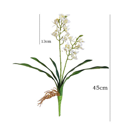 Realistic New 2-Prong Leaf Spider Orchid - Stunning Artificial Phalaenopsis & Epi-Dendrobium Flowers for Hotel & Home Decoration