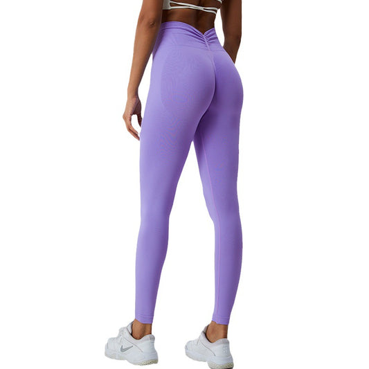 Seamless Peach Yoga Pants for Women V Waist Abdominal Slimming Fit Butt Lifting Design Quick Dry Running and Workout Leggings for All Fitness Activities