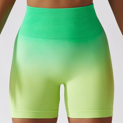 High Waisted Gradient Seamless Yoga Shorts Breathable Stretchy and Sculpting Workout Leggings for Maximum Comfort and Style 6406