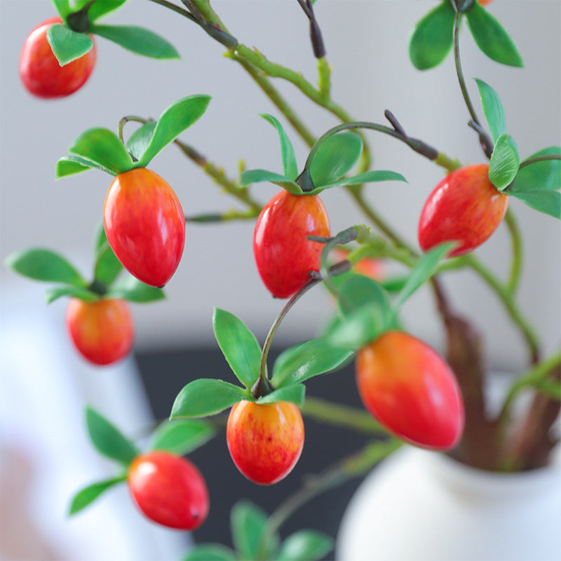 New Year Prosperity Bucket Decoration with Faux Green Plants, Illuminated Old Duck Persimmons, and Glimmering Gold Ball Photography Props for Weddings and Home Decor