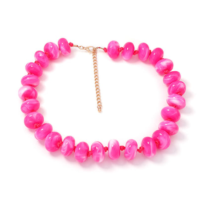 Personalized Colorful Macaron Beaded Necklace for Women - Perfect for Spring/Summer Vacation Vibes, Trendy Jewelry Accessory
