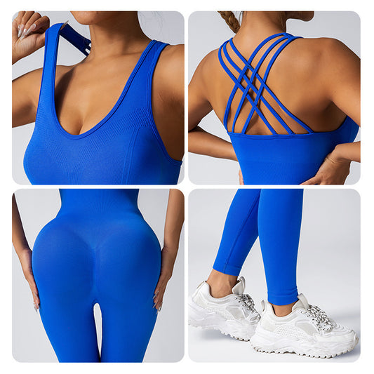 Seamless High Waisted Yoga Bodysuit with Built in Bra and Adjustable Straps for Women for Fashionable Gym Wear and Active Lifestyle