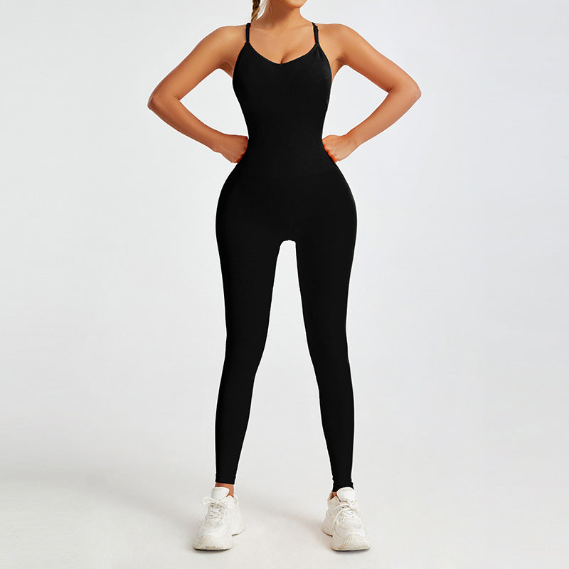 Seamless Backless Yoga Jumpsuit Versatile Fitness Bodysuit for Dance Yoga and Workout Comfortable and Breathable Activewear