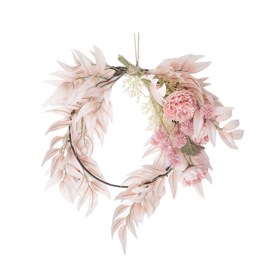 Elegant Artificial Floral Wall Hanging Hoop - Ideal for Home Décor, Wedding Bouquet, and Festive Celebrations - Beautifully Designed Faux Flowers (CF01030)