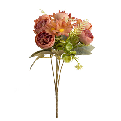 Stunning Artificial Floral Arrangement with Dried Peonies and Charming Little Daisies - Perfect Home Decor for Hotels and Living Spaces