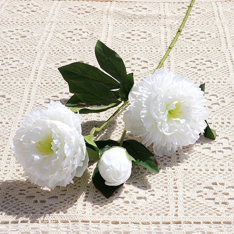 Realistic Artificial Peony Floral Arrangement - 3-Head Yang Fei Peony for Home Decor, Wedding Events, and Photography Styling