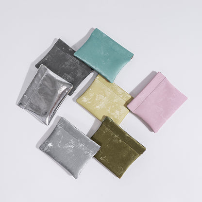 Luxurious Satin Leather Coin Purse with High Quality Snap Closure Elegant Card Holder for Lipstick Earphones Genuine Leather Accessory