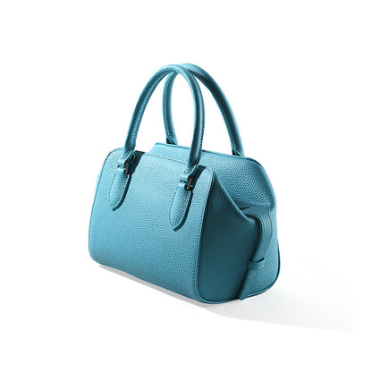 Real Leather Women's Large Capacity Zipper Crossbody Bag Chic Boston Handbag for Fashionable Women