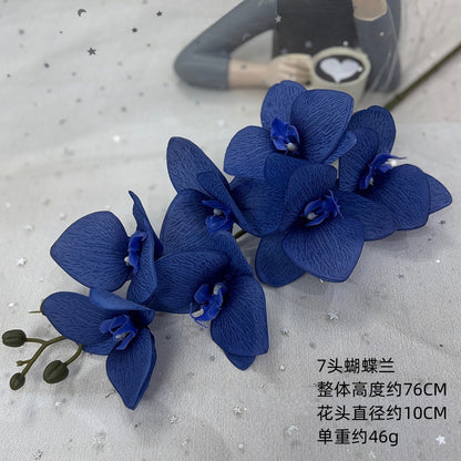 Realistic 3D Printed 7-Head Orchid Simulation Flowers - Perfect for Wedding Decorations, Home Decor, and Dining Table Centerpieces