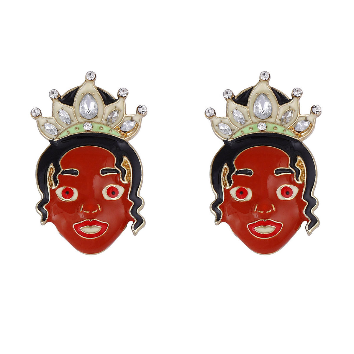 Charming and Unique Alloy Oil-Drop Princess Cartoon Earrings for Women – Delightful Whimsical Design Perfect for a Playful Style