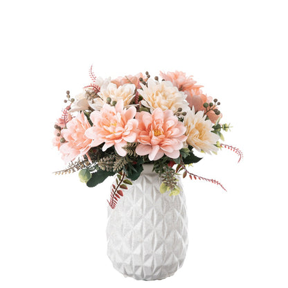 Stunning Foggy Coral Dahlia Faux Flowers for Home Decor - Perfect for Weddings & Events - INS-Style Artificial Blooms MW95003