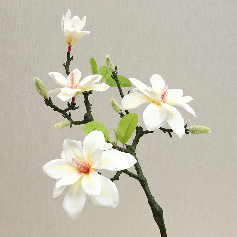 High-End Simulation Magnolia Flowers - Luxurious Home Decor for Living Room & Window Display - Elegant Faux Floral Arrangement