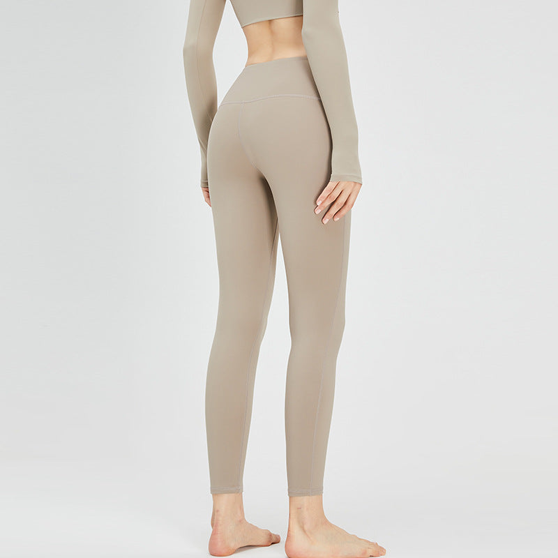 High Waisted Fleece Lined Women's Fitness Leggings Sculpting Peach Butt Tights for Fall and Winter for Yoga and Activewear