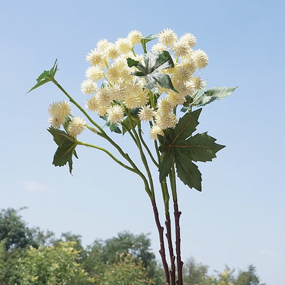 Elegant Artificial Castor Bean Floral Arrangement – Nordic Style Small Branch Multi-Head Decorative Faux Flowers for Home Decor and Wedding Celebrations