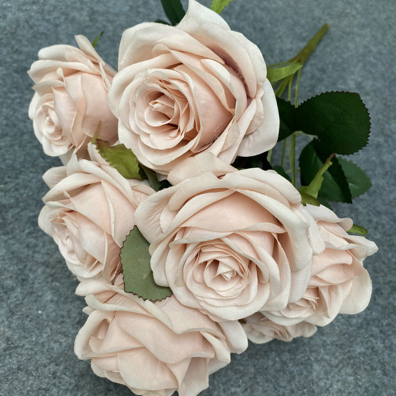 Stunning Realistic Multi-Head Artificial Rose Bouquet for Wedding Decorations, Photography Props, and Event Decor - Perfect for Bridal Arrangements