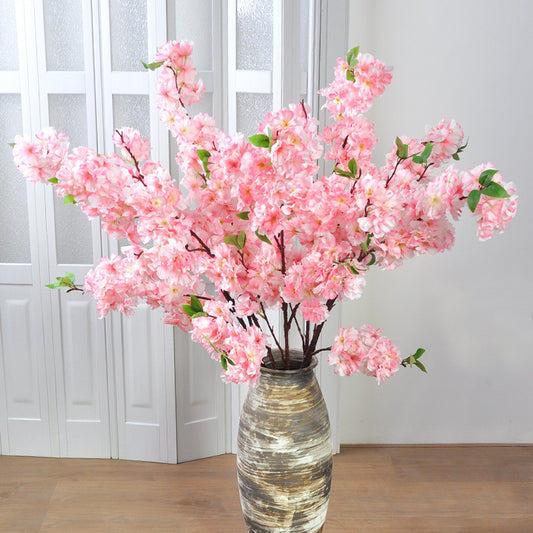 Realistic 120cm Cherry Blossom Branch - Vibrant Faux Flower for Simple Decor, Perfect for Scenic Landscape Design and Elegant Wedding Arrangements