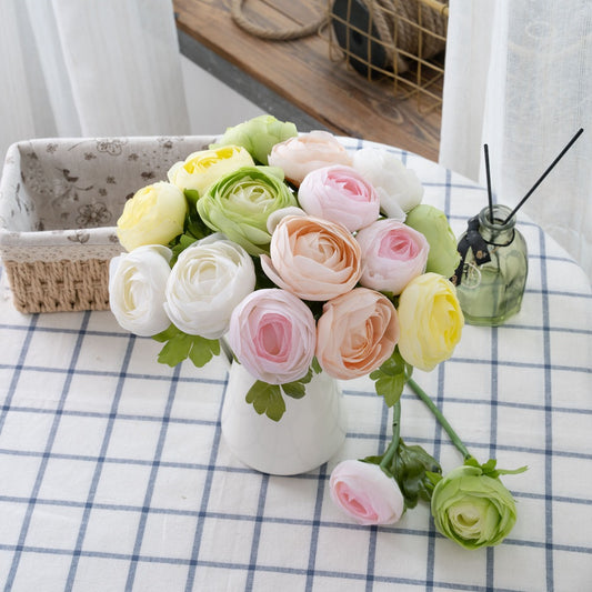 Artificial Rose Bouquet with Realistic Design - Beautiful Home Decor Faux Flower Arrangement for Weddings and Events - INSPJ1016