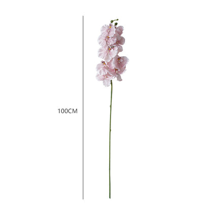 Realistic Single Stem 9-Head European Style Orchid - Perfect for Wedding Decorations & Home Décor, Lifelike Artificial Silk Flowers in Elegant Design