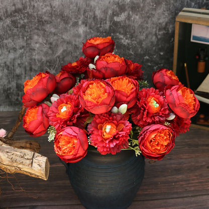 Stunning 5-Head Nordic-Inspired Artificial Flower Arrangement with Hydrangeas, Peonies, and Berries for Elegant Wedding and Home Décor