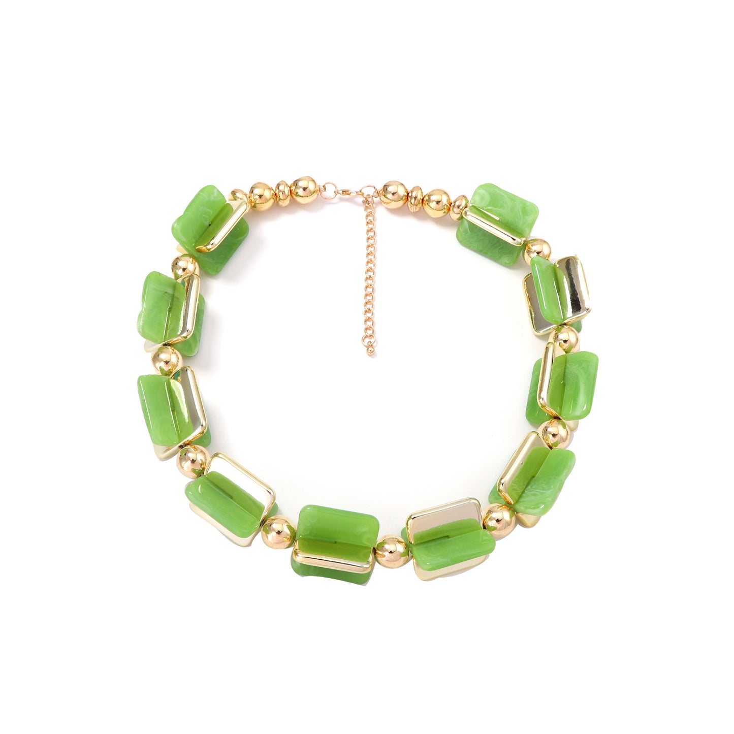 Creative Versatile Geometric Multi-Color Beaded Necklace – Unique, Minimalist Jewelry for Women