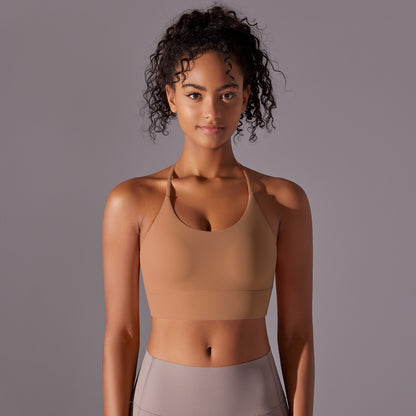 Elevate Your Workout with Our Women's Strappy Back Yoga Bra Triangle Design Supportive Sports Top for Yoga Gym and Everyday Wear