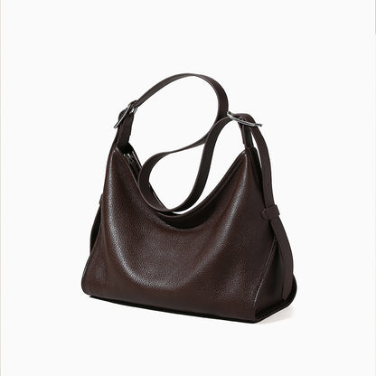 Elegant Urban Layer Leather Tote Bag for Women Spacious Durable Cowhide Shoulder Bag with a Touch of Luxury